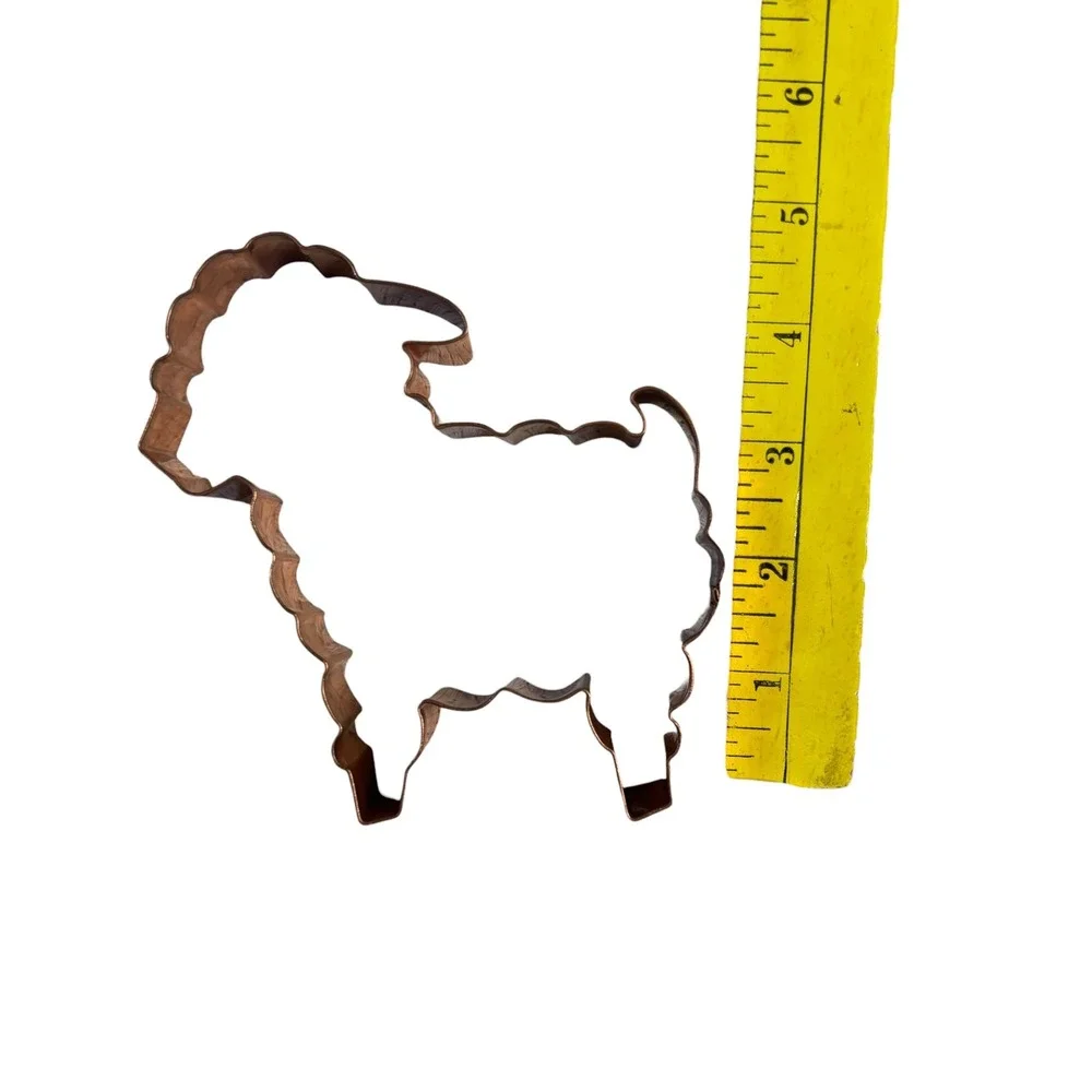 Old River Road Handcrafted Copper Cookie Cutter Set Easter Rabbit Lamb Egg 3pc